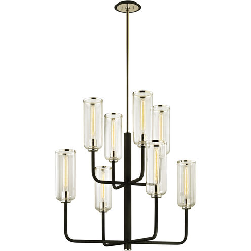 Aeon 8 Light 37 inch Carbide Black and Polished Nickel Chandelier Ceiling Light