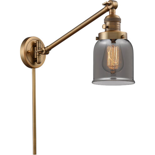 Small Bell 21 inch 3.50 watt Brushed Brass Swing Arm Wall Light, Franklin Restoration