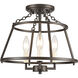 Joanie 3 Light 13 inch Old Bronze Semi Flush Mount Ceiling Light
