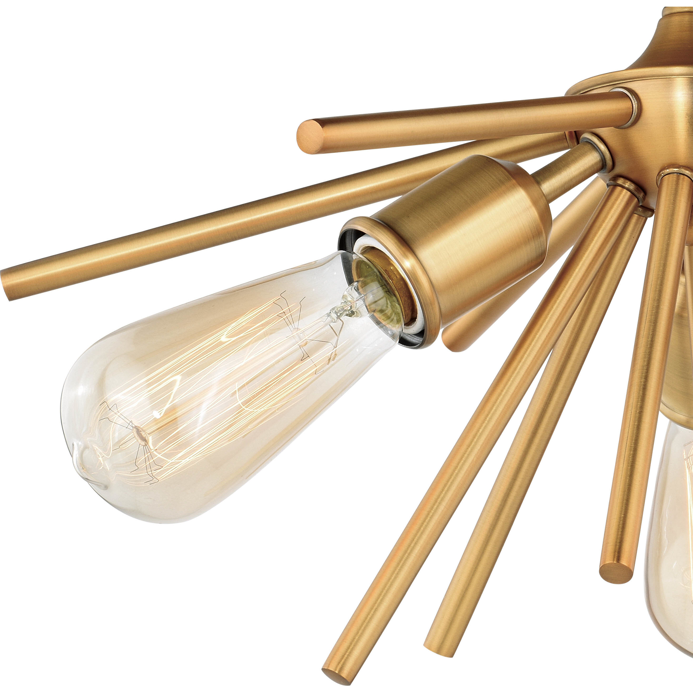 Estelle LED 17 inch Natural Brass Semi-Flush Mount Ceiling Light