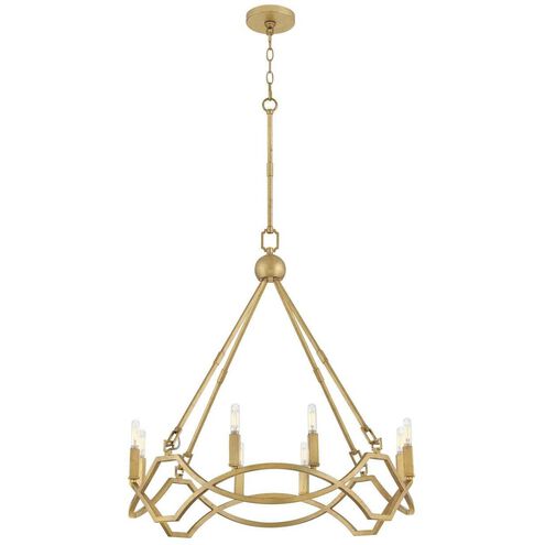 Leona 8 Light 27 inch Distressed Brass Chandelier Ceiling Light