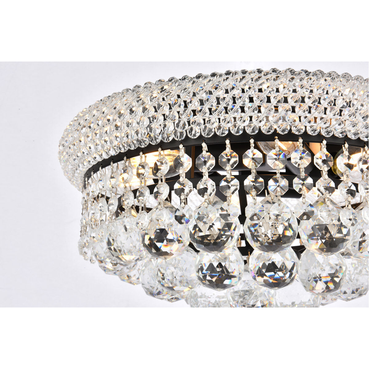 Primo 6 Light 14 inch Black and Clear Flush Mount Ceiling Light