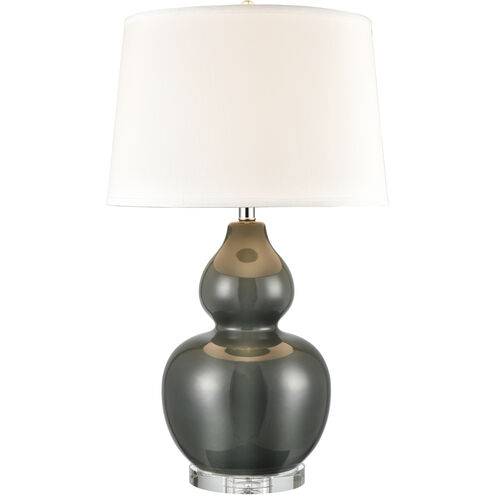 Leze 30 inch 150 watt Forest Green with Clear Table Lamp Portable Light