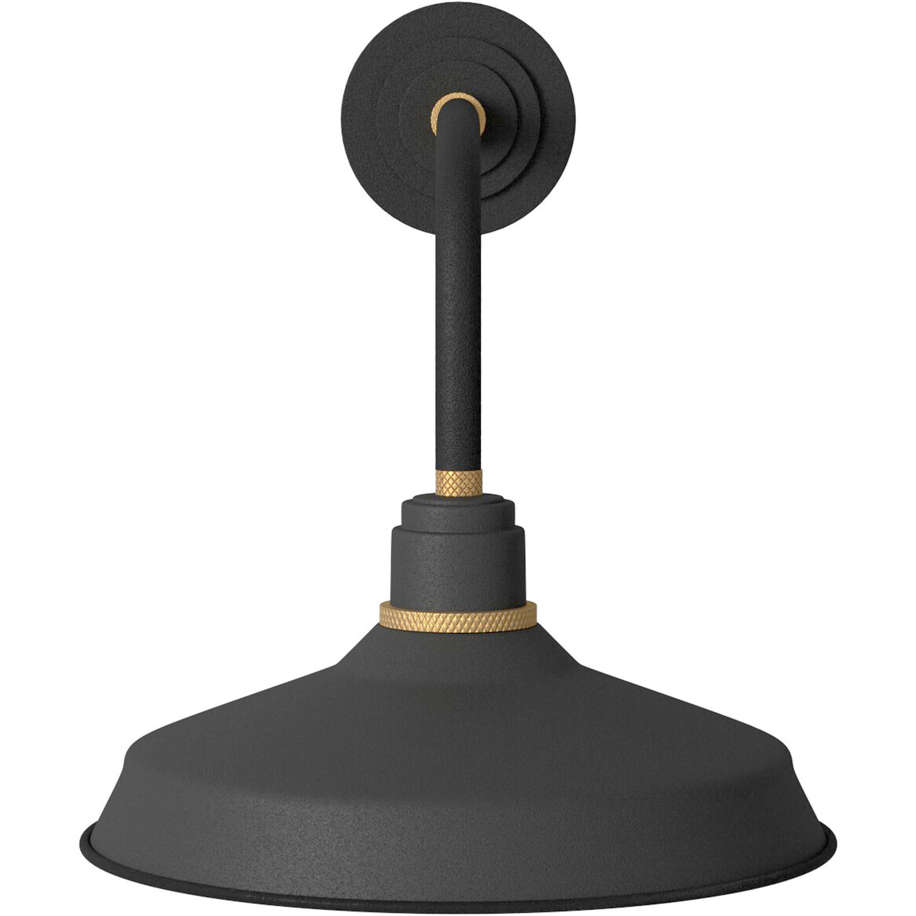 Foundry Classic Outdoor Barn Light in Textured Black, Straight Arm