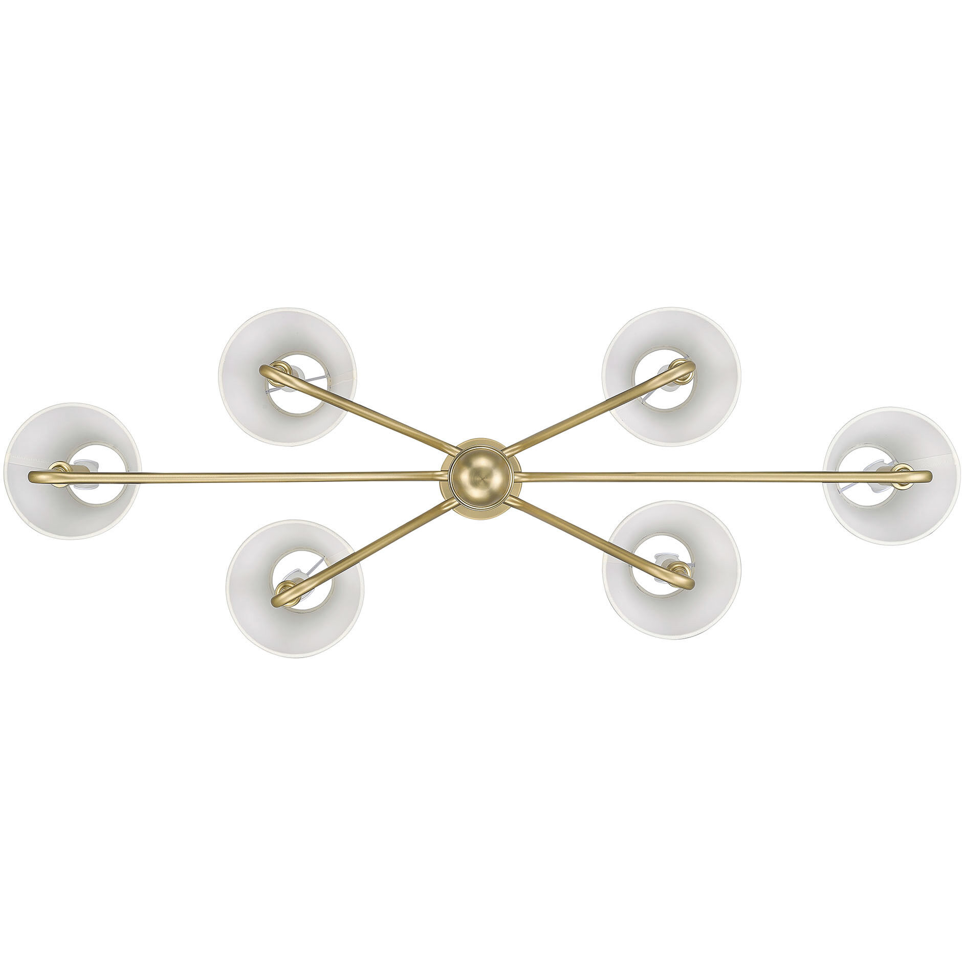 Yep Kennedy Island Light Ceiling Light in Brushed Champagne Brass, Ivory Linen