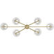 Yep Kennedy Island Light Ceiling Light in Brushed Champagne Brass, Ivory Linen