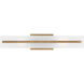 Dex 2 Light 4.75 inch Satin Brass Bath Vanity Wall Light