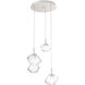 Mesa LED Beige Silver Chandelier Ceiling Light, Multi-Port Round