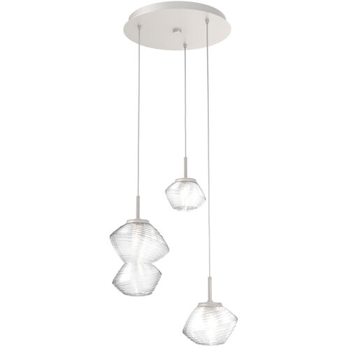 Mesa LED Beige Silver Chandelier Ceiling Light, Multi-Port Round