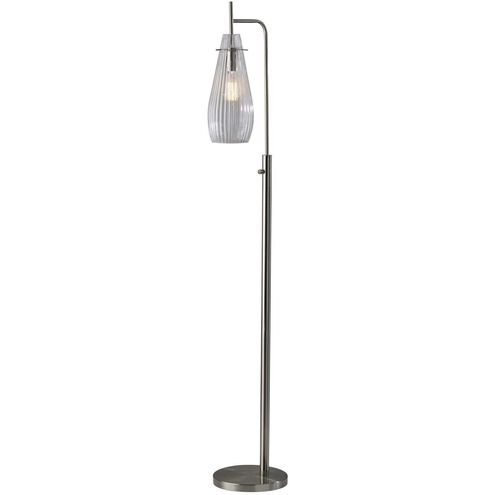 Layla 63 inch 60 watt Brushed Steel Floor Lamp Portable Light