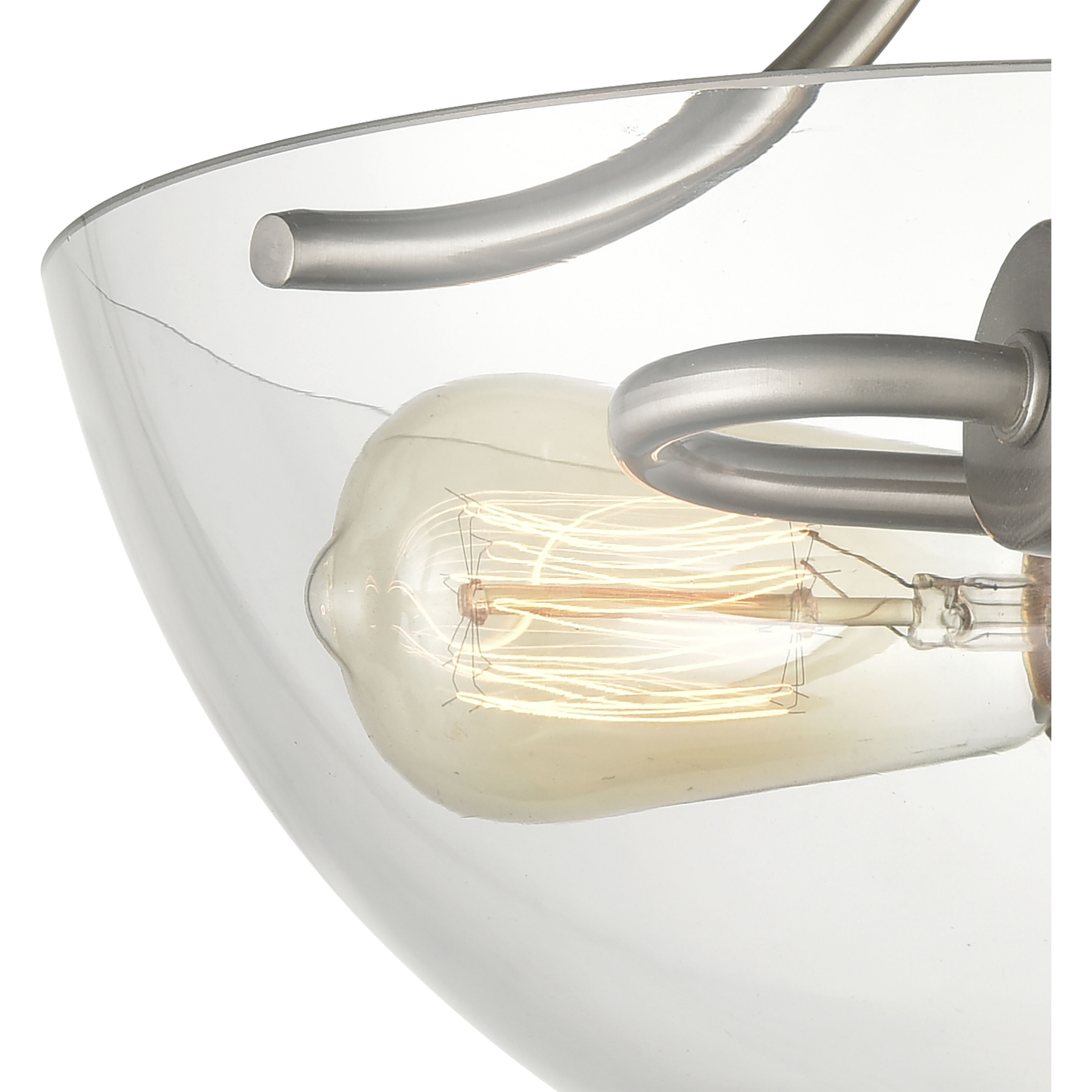 Astoria 2 Light 15 inch Brushed Nickel Semi Flush Mount Ceiling Light