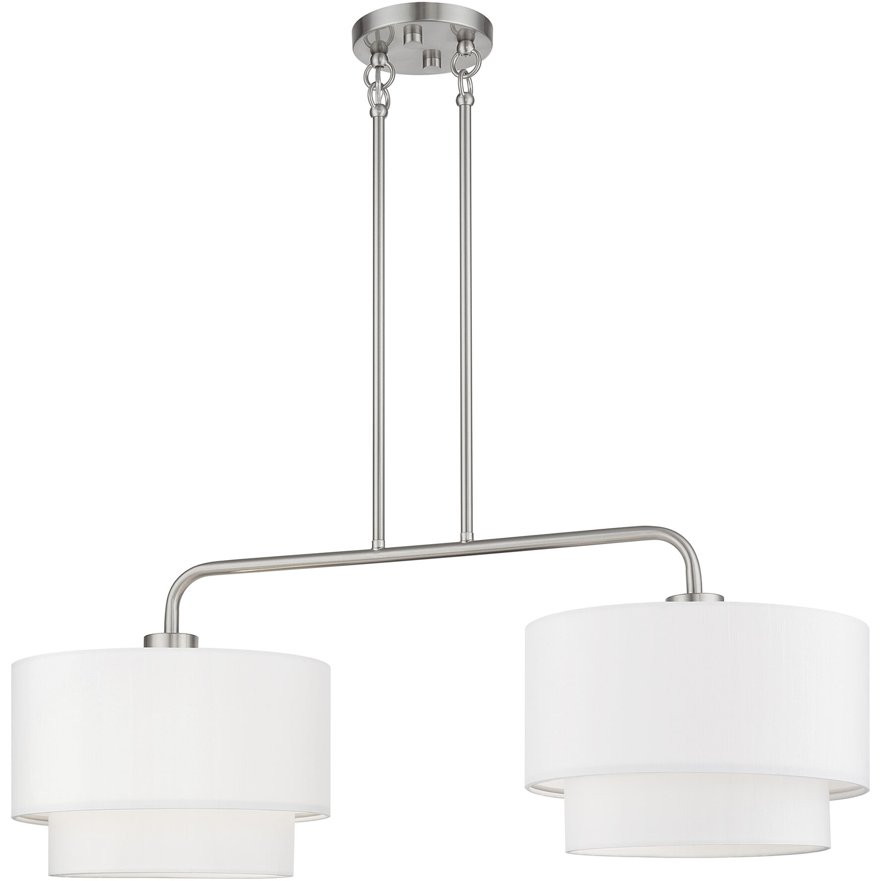 Manorwood 2 Light 35 inch Brushed Nickel Linear Chandelier Ceiling Light