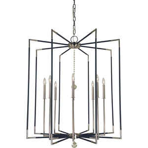 Felicity 8 Light 36 inch Polished Nickel with Matte Black Accents Foyer Chandelier Ceiling Light