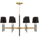Thomas O'Brien Bryant LED 41 inch Hand-Rubbed Antique Brass and Chocolate Leather Wrapped Ring Chandelier Ceiling Light