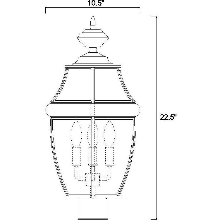 Westover 3 Light 20.25 inch Black Outdoor Post Mount Fixture