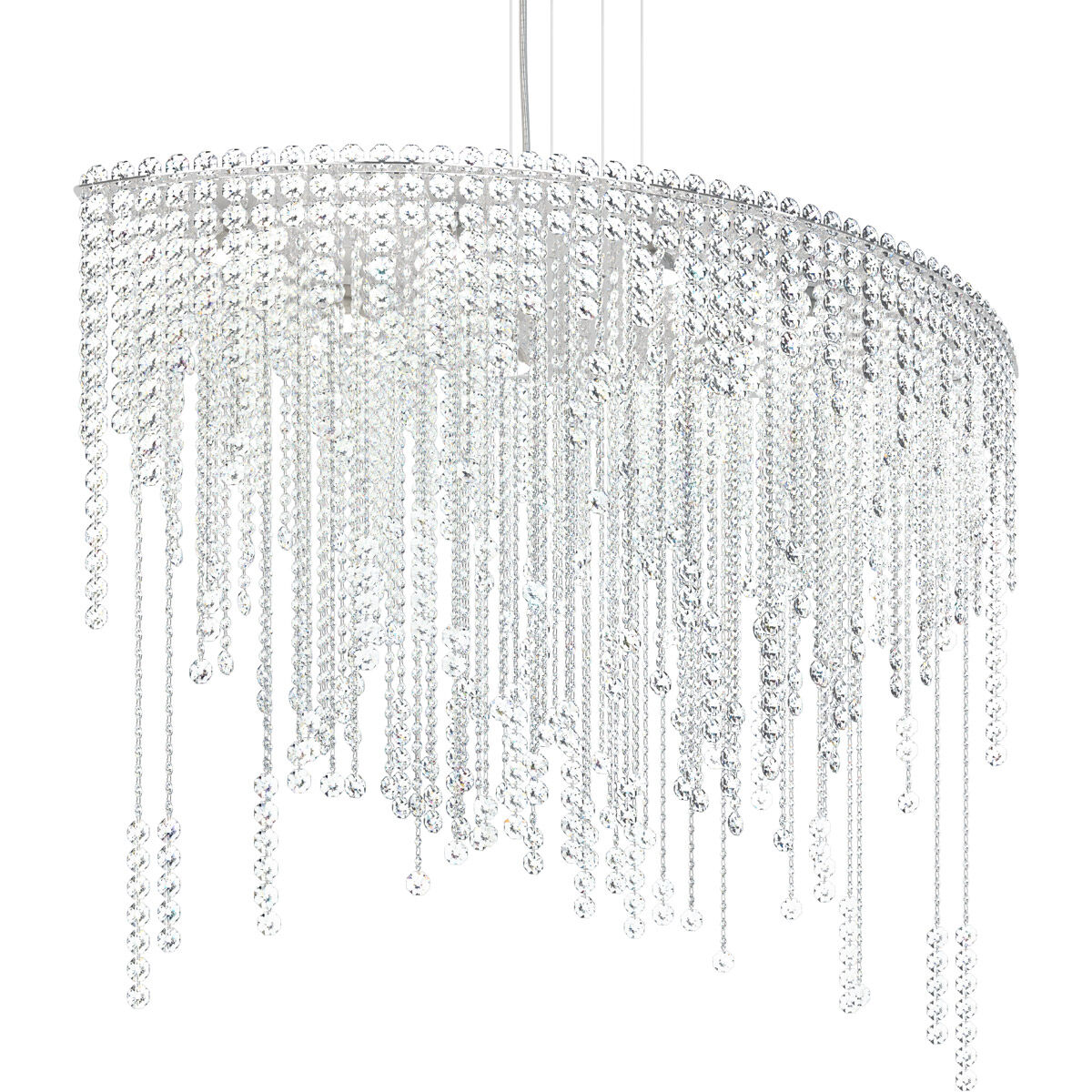 Chantant 8 Light 43 inch Polished Stainless Steel Linear Pendant Ceiling Light in Optic, Strand