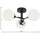 Triple Play 3 Light 24.38 inch Polished Nickel with Matte Black Semi Flush Mount Ceiling Light