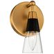 Ponti Wall Sconce Wall Light in Matte Black With New Brass