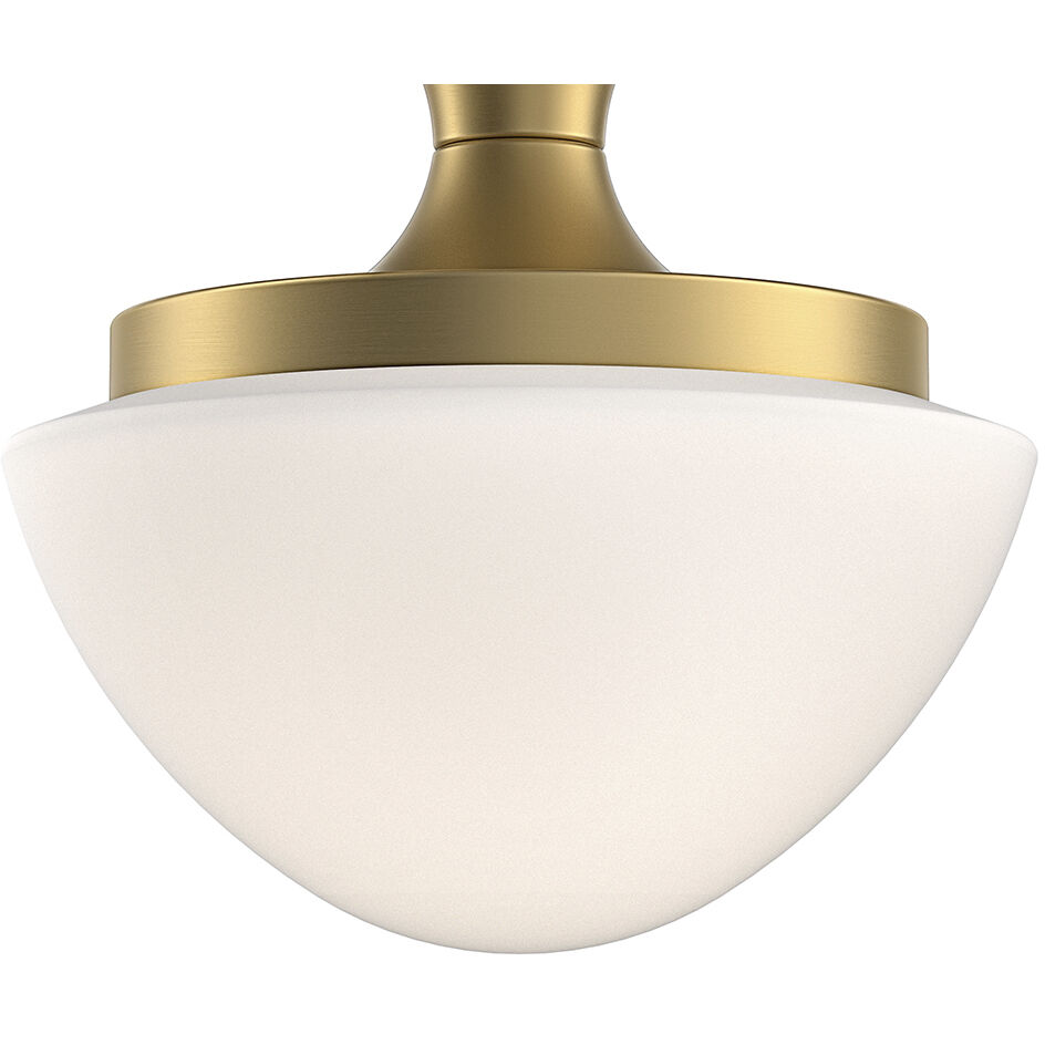 Knox 1 Light 8 inch Lacquered Brass Semi-flush Mount Ceiling Light