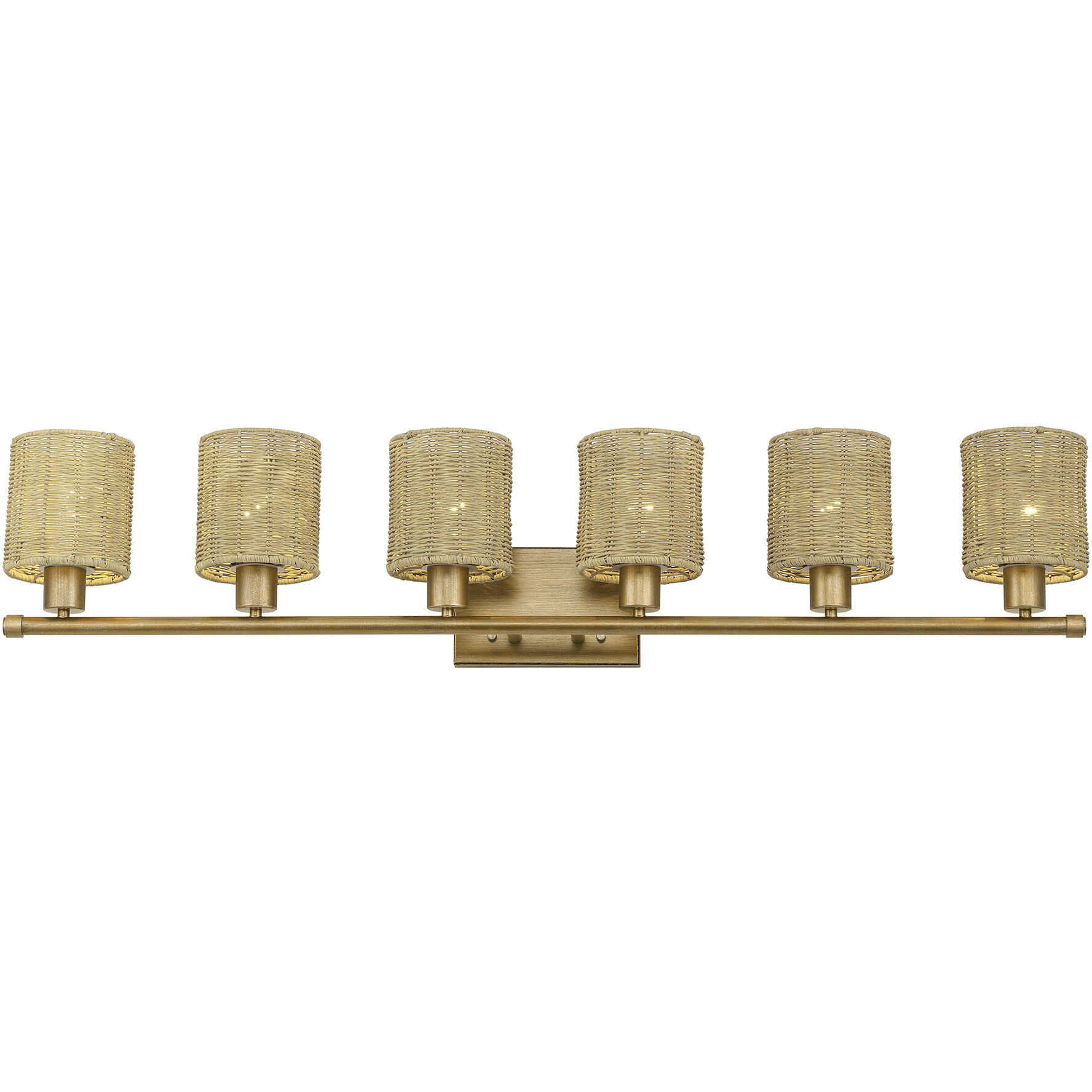 Weavington 6 Light 46 inch Antique Gold Leaf Vanity Wall Sconce Wall Light