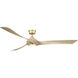 Wrap Custom Brushed Satin Brass Fan Motor, Marine Grade