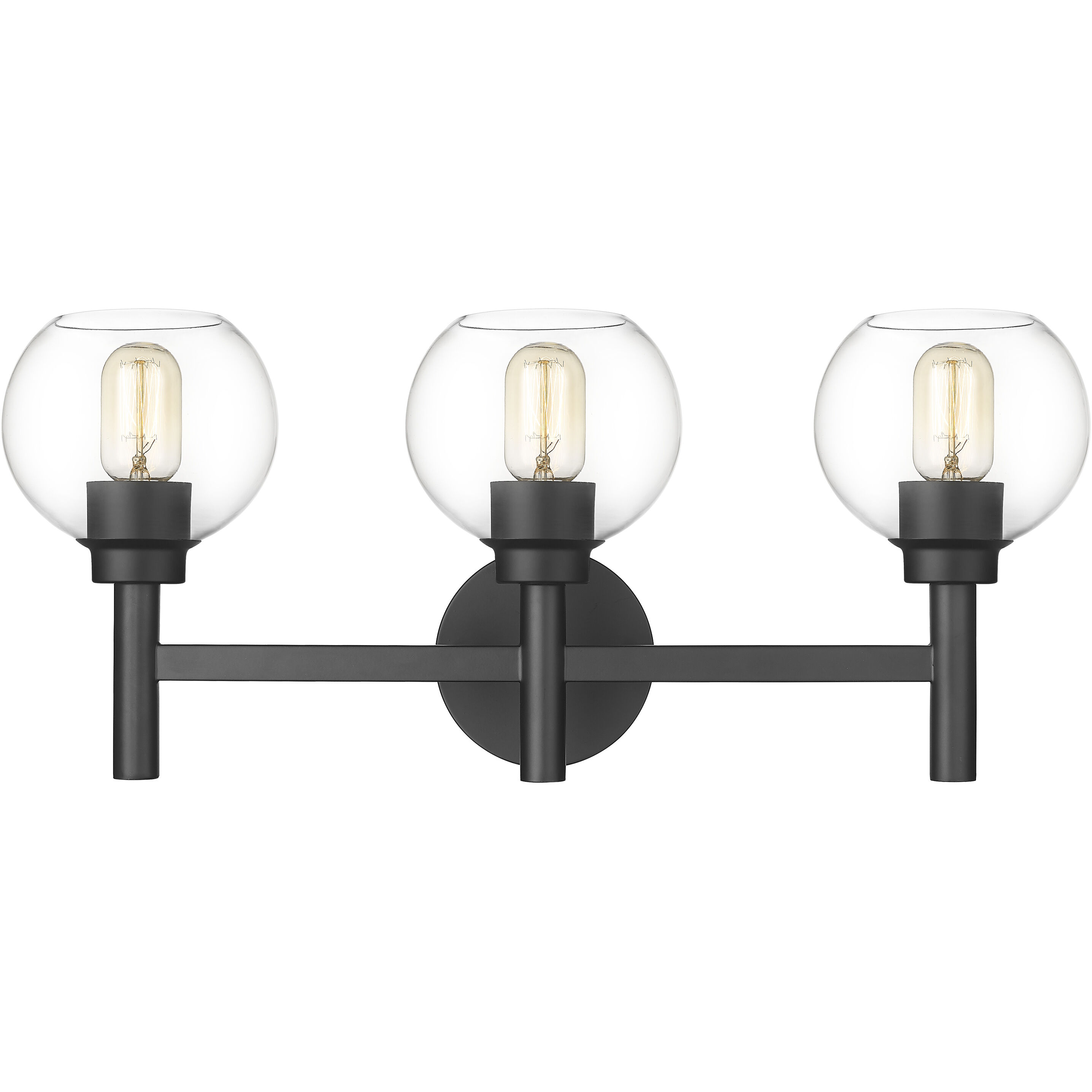 Sutton 3 Light 23.75 inch Matte Black Vanity Wall Light