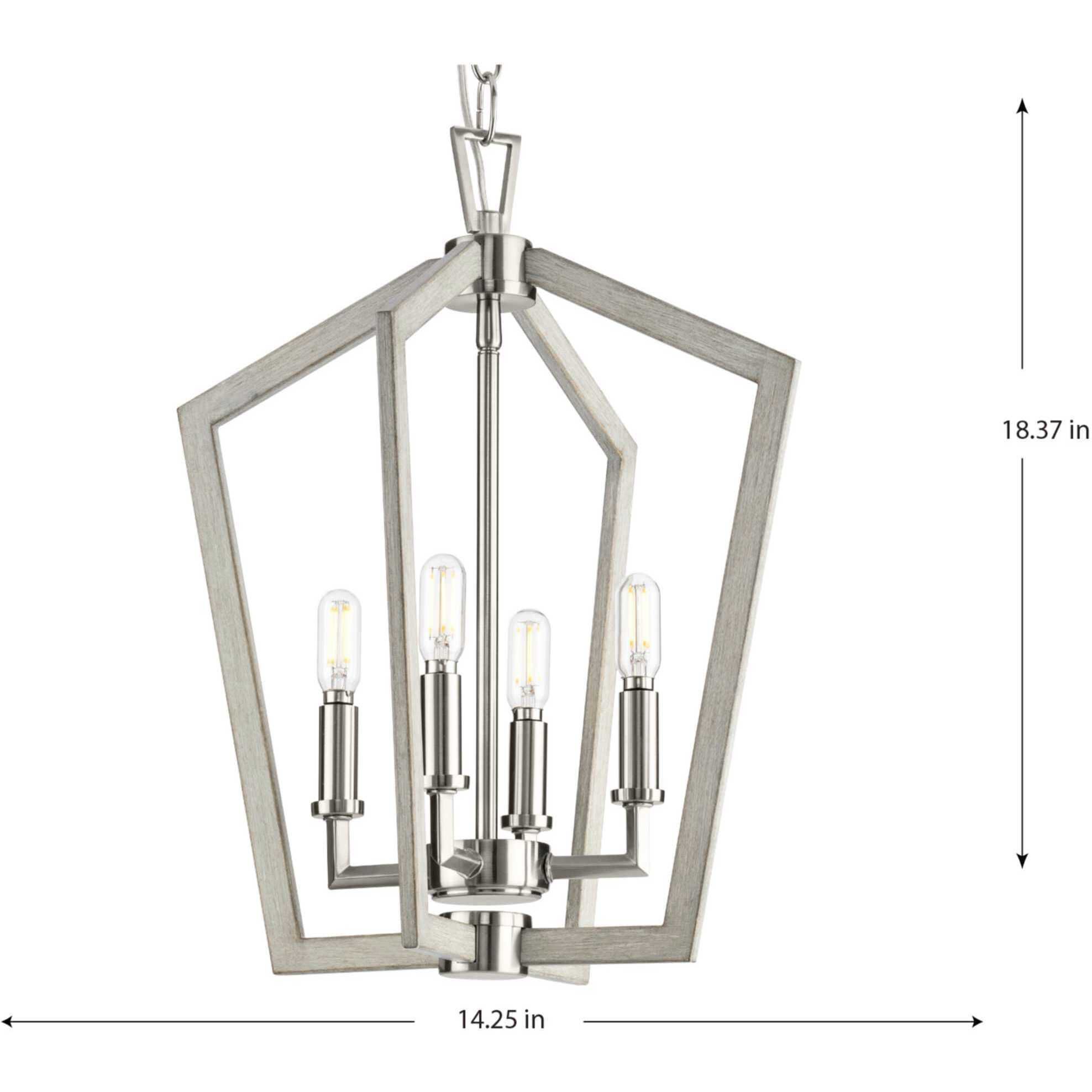 Galloway 4 Light 14.25 inch Brushed Nickel Foyer Light Ceiling Light