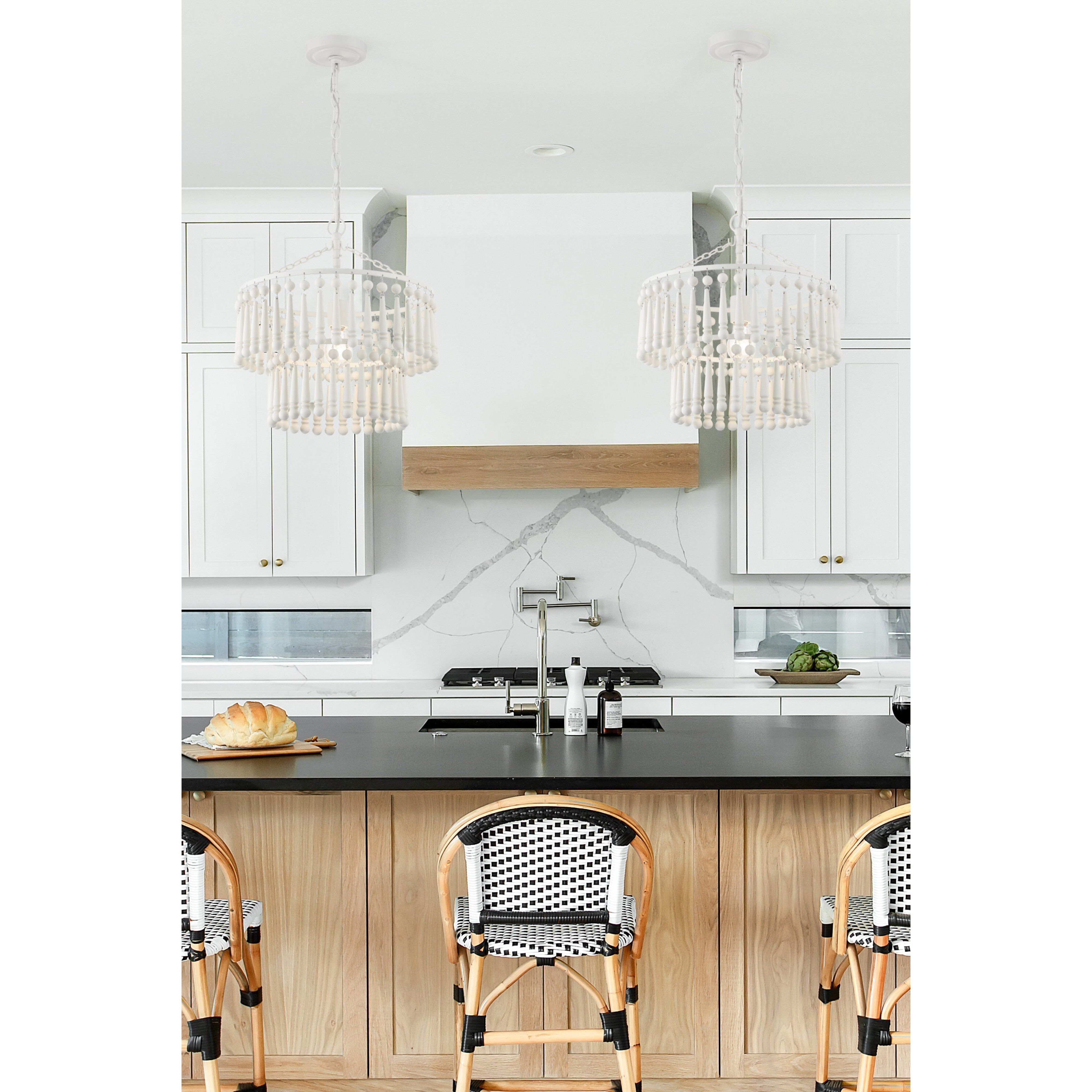 Tiana 1 Light 15.5 inch Matte White Chandelier Ceiling Light