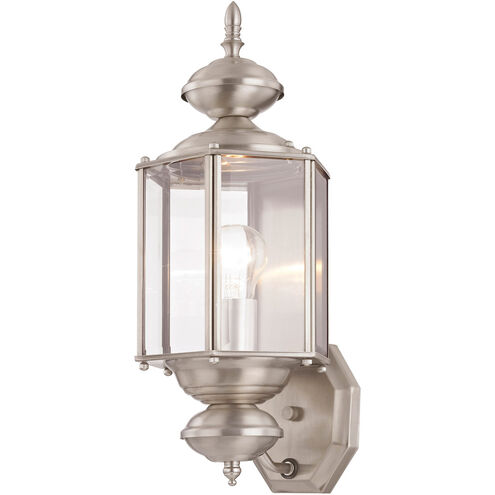 Outdoor Basics 1 Light 17 inch Brushed Nickel Outdoor Wall Lantern