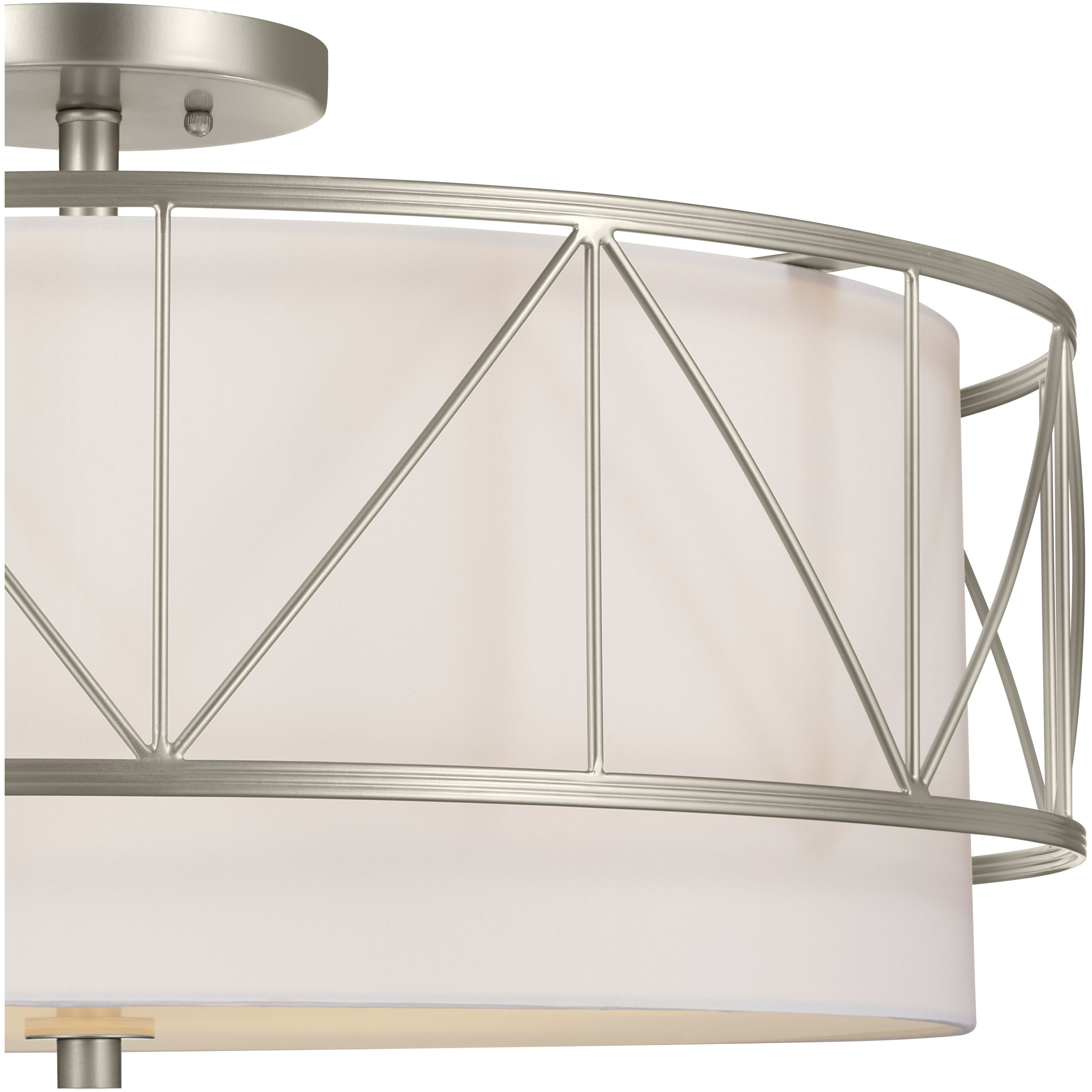 Birkleigh 4 Light 24 inch Satin Nickel Flush Mount Ceiling Light
