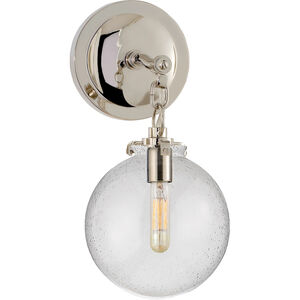 Thomas O'Brien Katie4 1 Light 8 inch Polished Nickel Globe Bath Sconce Wall Light in Seeded Glass, Small