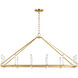 C&M by Chapman & Myers Marston 12 Light 48.75 inch Burnished Brass Linear Chandelier Ceiling Light