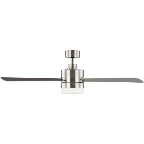 Era 52 LED 52 inch Brushed Steel with Silver/American Walnut reversible blades Indoor/Outdoor Ceiling Fan