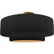Radiance 1 Light 16.5 inch Carbon Matte Black and Champagne Gold and Brushed Brass Semi Flush Ceiling Light