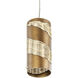 Flow 1 Light 4 inch Baguette and Natural Rattan Mini Pendant Ceiling Light in Baguette/Natural Rattan, Smithsonian Collaboration