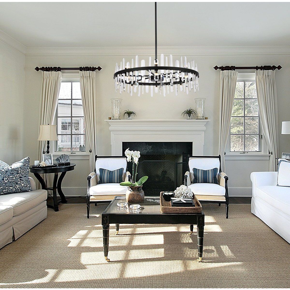 Serena 16 Light 36 inch Black Chandelier Ceiling Light