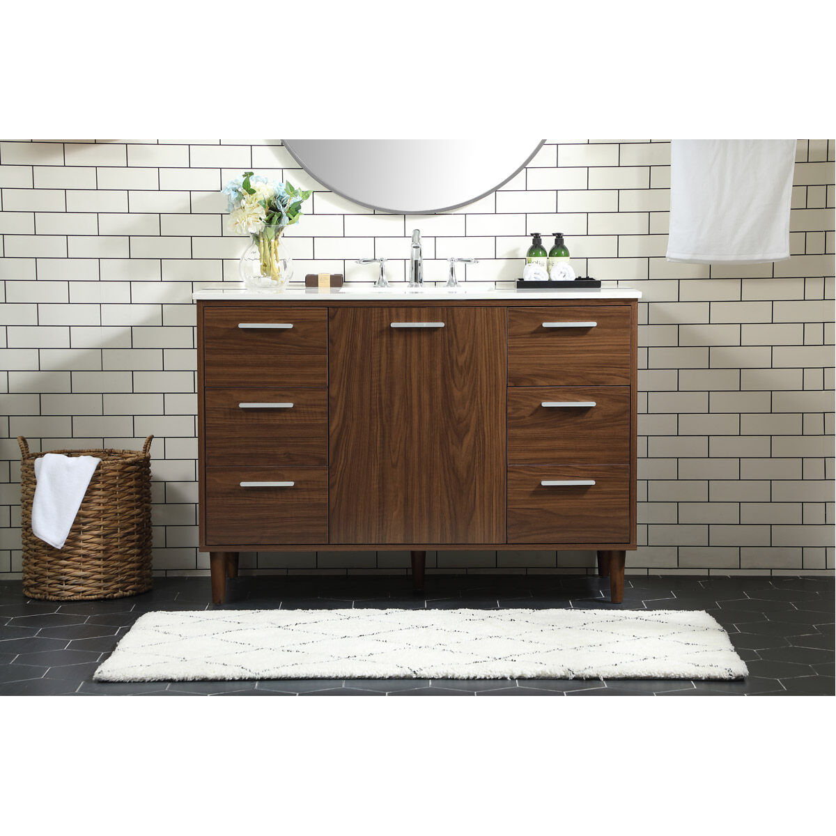 Baldwin 48 X 22 X 34 inch Walnut Vanity Sink Set