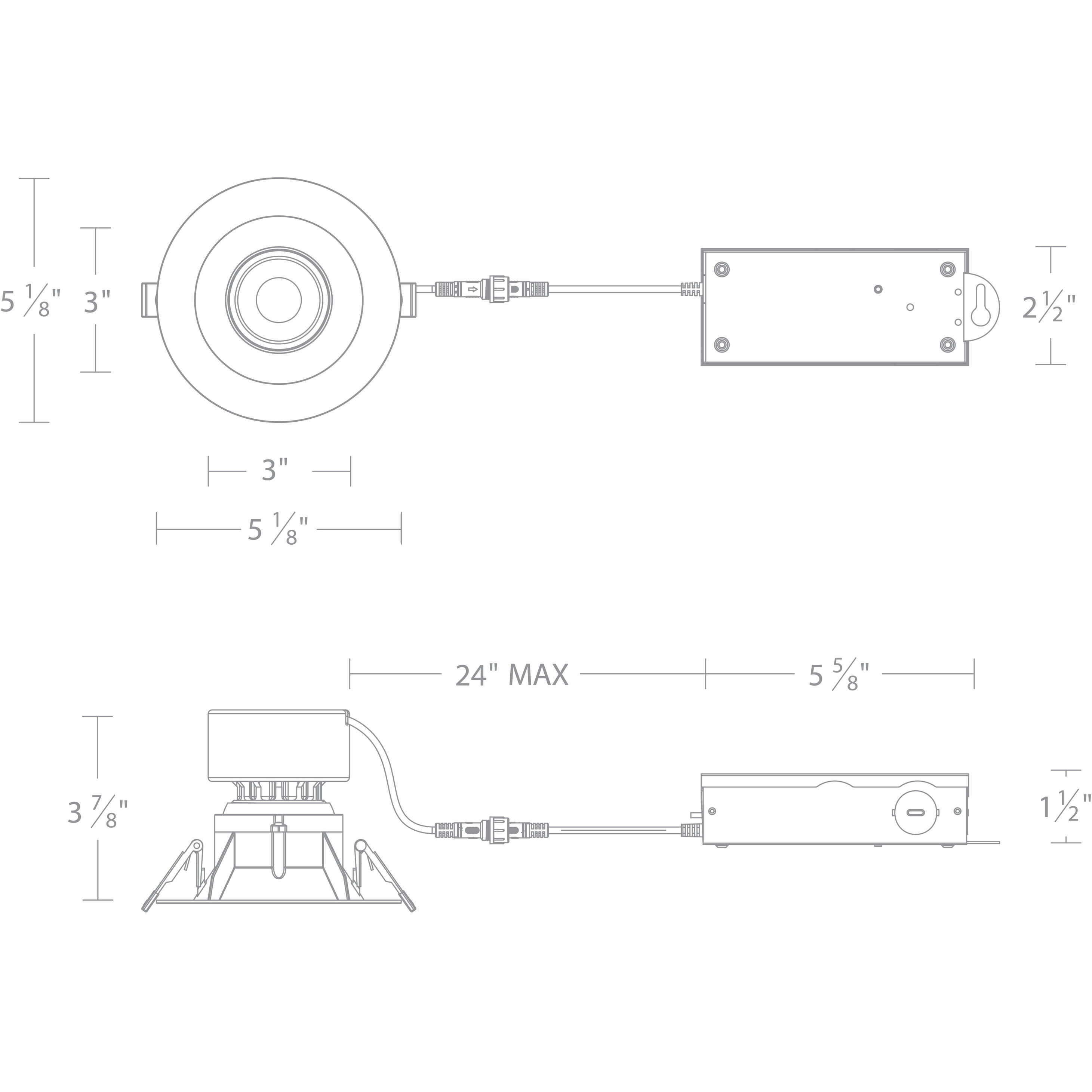 Kenric LED White Recessed Lighting in 2700-3000-3500-4000-5000K, WAC Limited