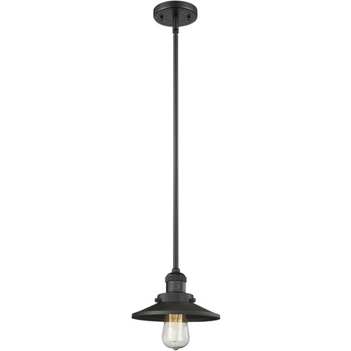 Franklin Restoration Railroad 1 Light 8 inch Matte Black Mini Pendant Ceiling Light in Incandescent, Franklin Restoration