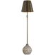 Jaycee 33.75 inch 60 watt Brushed Brass and Travertine Buffet Lamp Portable Light