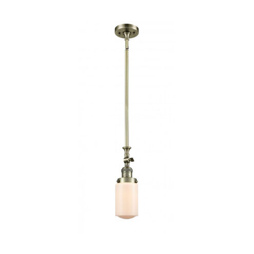 Franklin Restoration Dover 1 Light 5 inch Antique Brass Mini Pendant Ceiling Light in Incandescent, Matte White Glass, Franklin Restoration