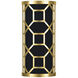 Allegretto Wall Sconce Wall Light in Gold Leaf, Black Fabric