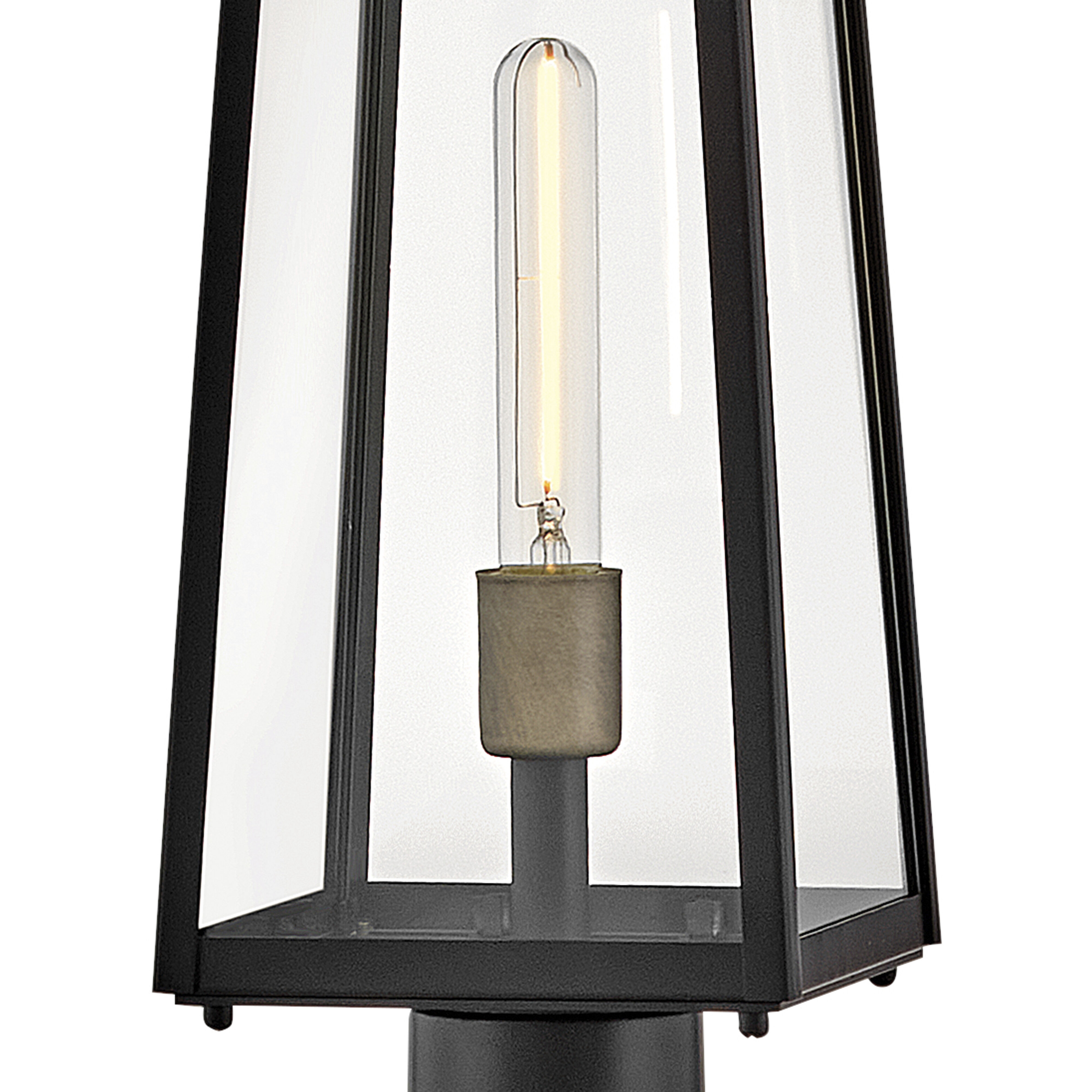 Hugh 1 Light 22 inch Black with Burnished Bronze Outdoor Post Mount