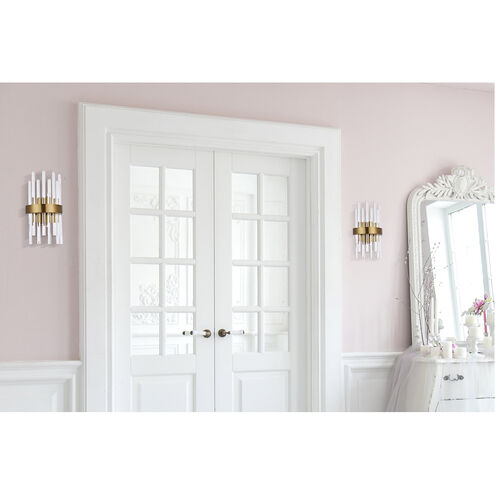 Dallas 2 Light 8 inch Gold and Clear Wall Sconce Wall Light