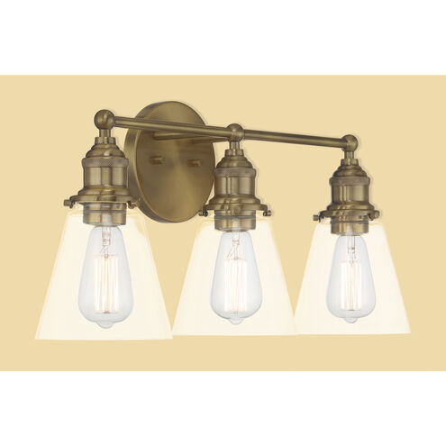 Barwell 3 Light 24 inch Oxidized Aged Brass Bath Vanity Light Wall Light