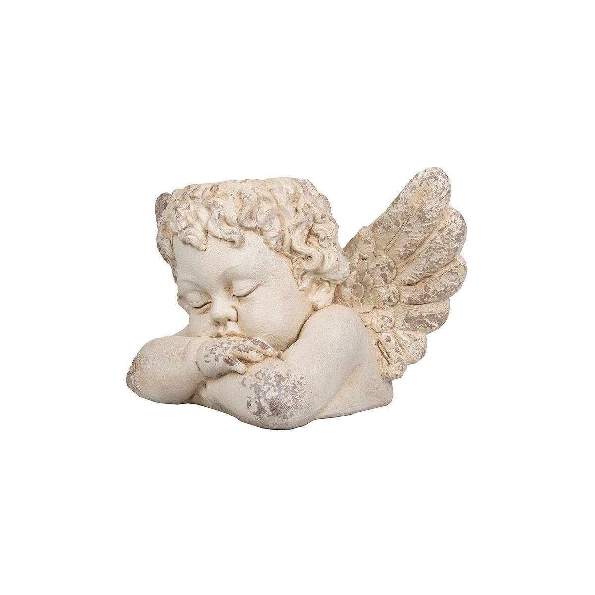 Sleeping Cherub Cream Outdoor Planter