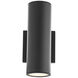 Cylinder LED 9.42 inch Black Outdoor Wall Light