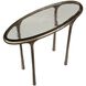 Ata 24 X 22 inch Antique Brass and Cast Glass Accent Table