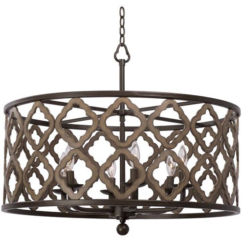 Whittaker 6 Light 28 inch Brownstone Pendant Ceiling Light