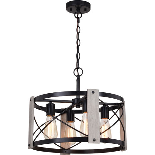 Burien LED 18 inch Black and Washed Ash Pendant Ceiling Light